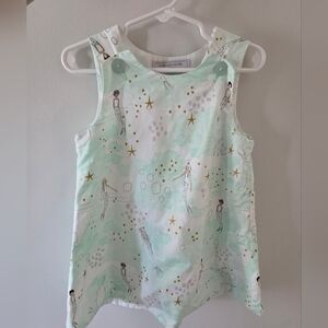 SC WildFlours Boutique Handmade Mint Green Mermaid Sleeveless Dress Size 3T